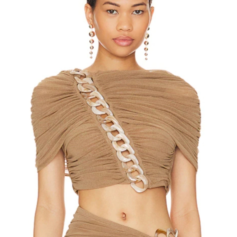 Fria Cropped Top - Umber Brown